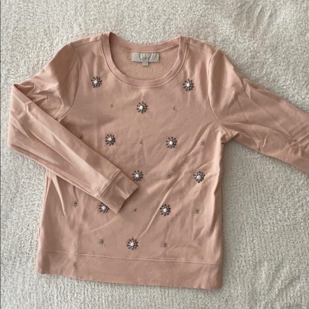 Pink Embellished Sweatshirt